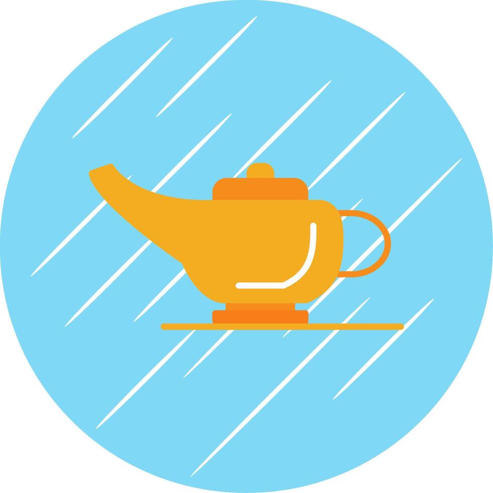 Arabian Magic Lamp Flat Blue Circle Icon vector