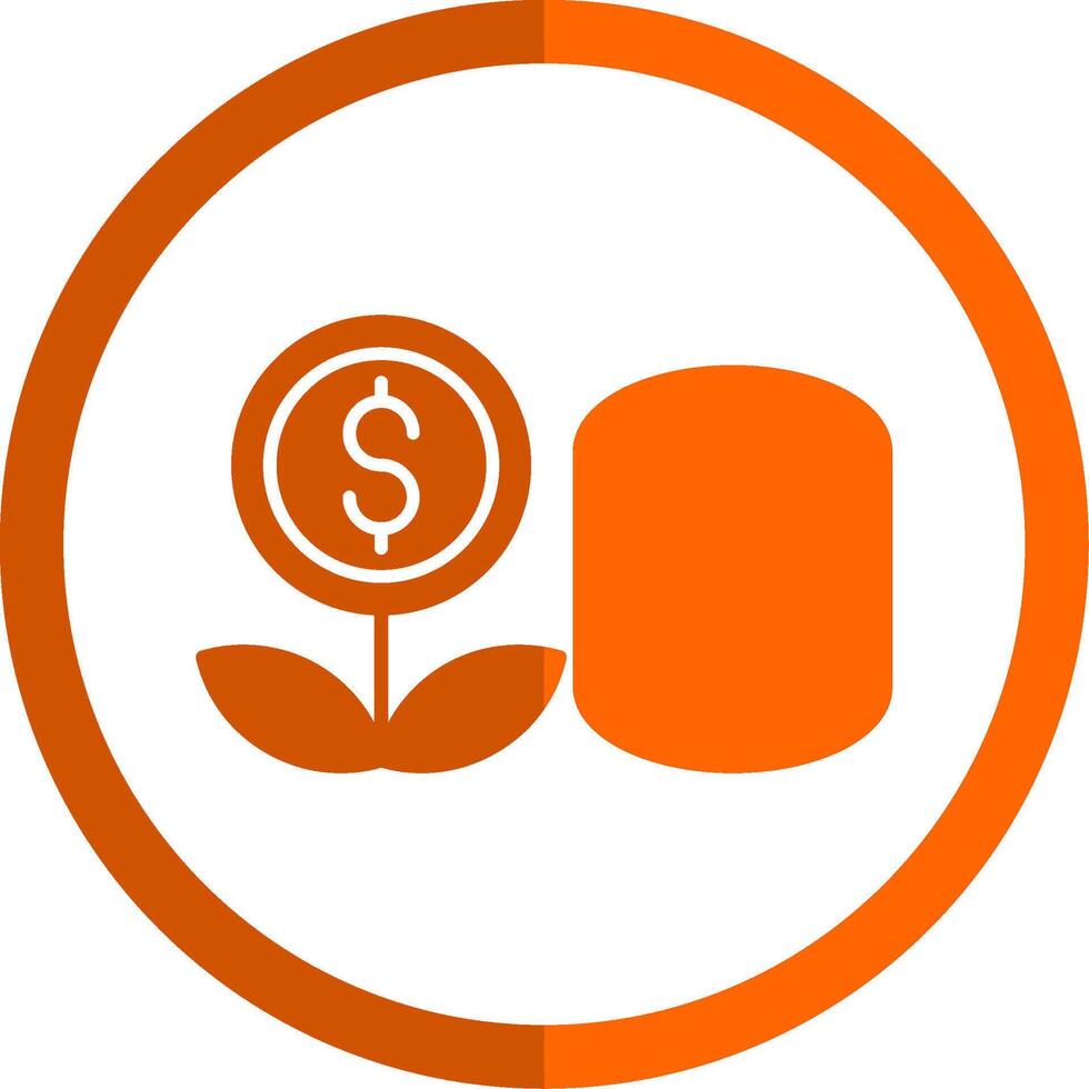 Growth Glyph Orange Circle Icon vector