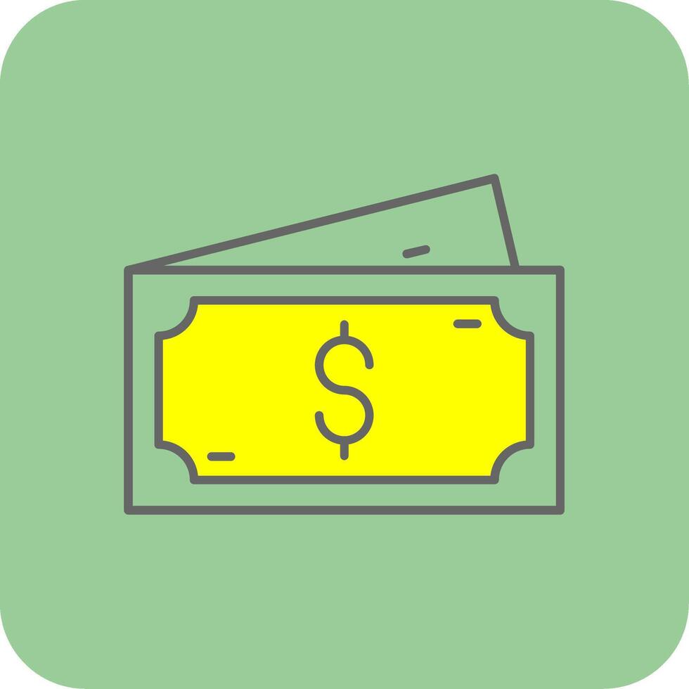 Dollar Filled Yellow Icon vector