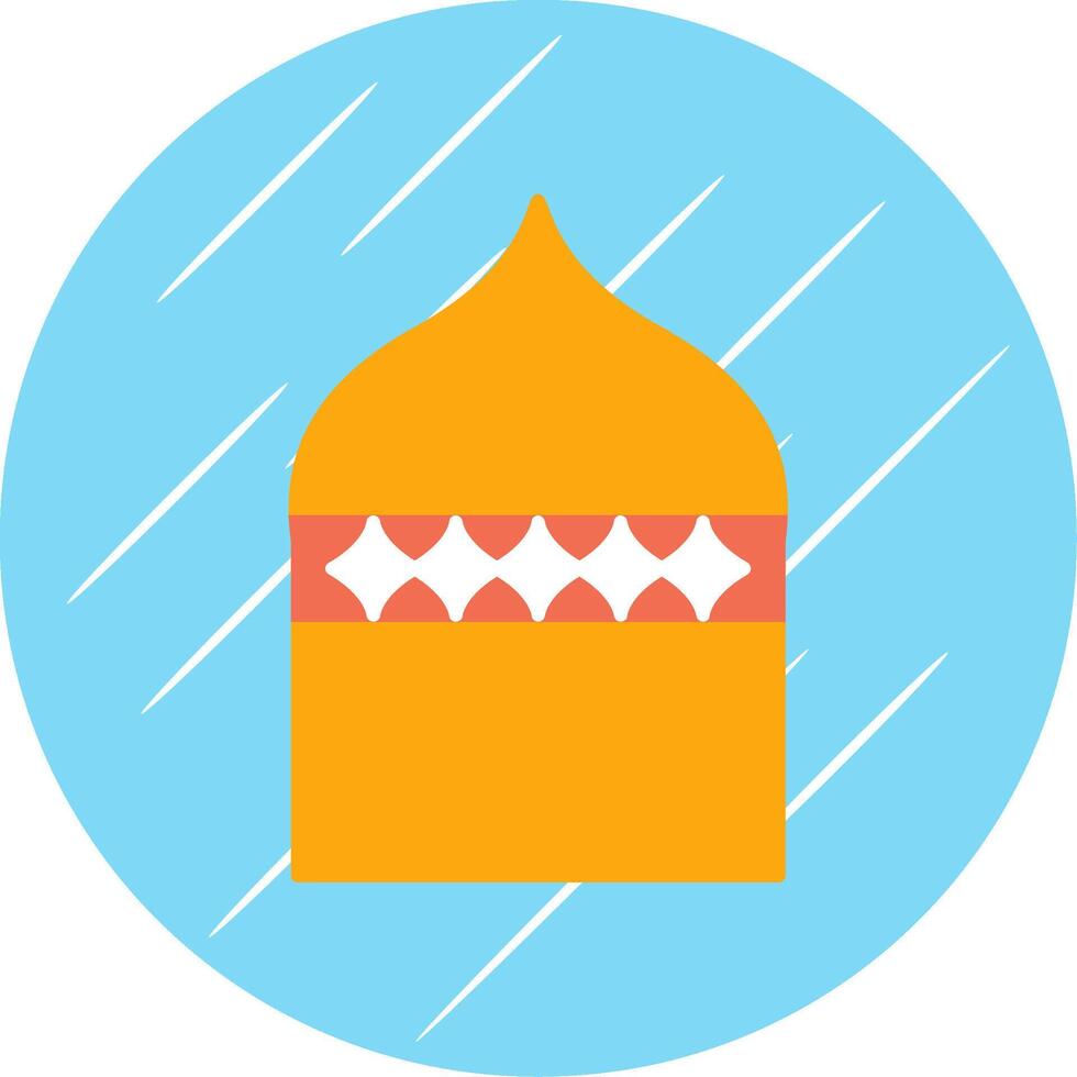 Islamic Architecture Flat Blue Circle Icon vector