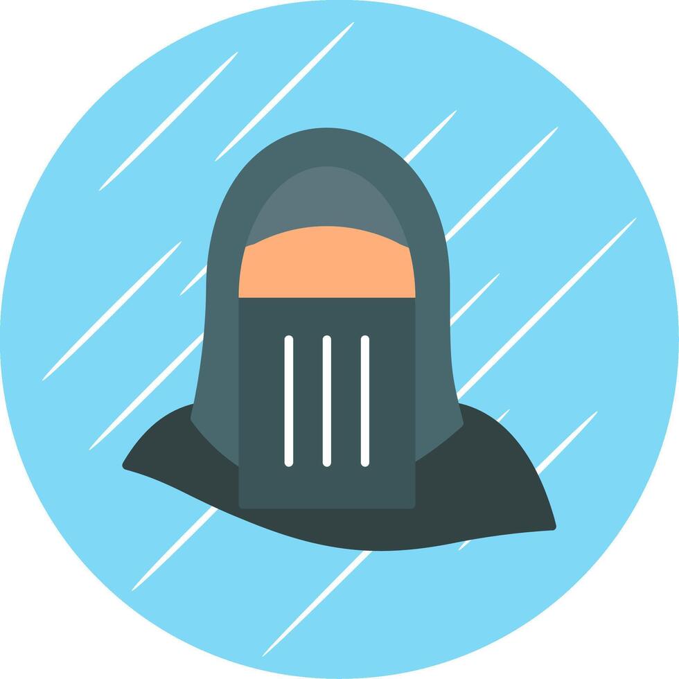 Niqab Flat Blue Circle Icon vector