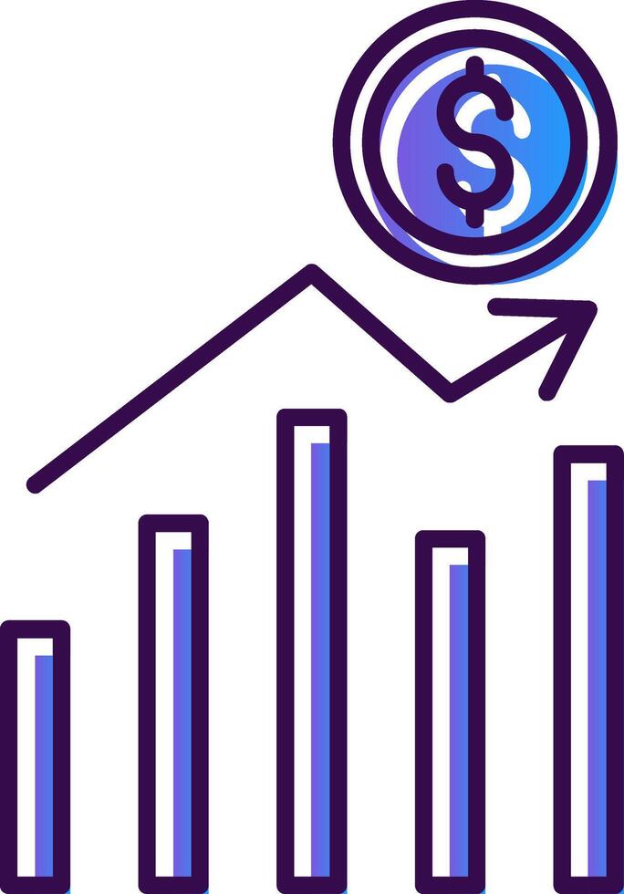 Stock Market Gradient Filled Icon vector