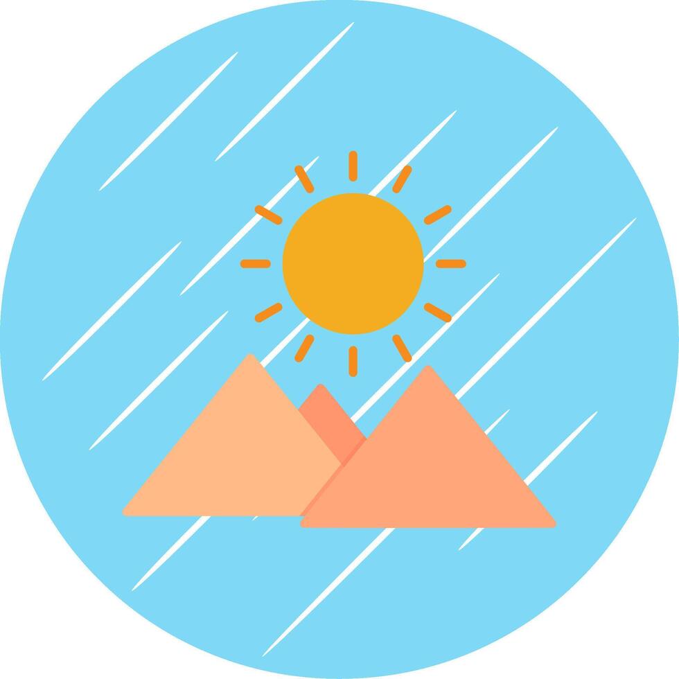 Sunrise Flat Blue Circle Icon vector