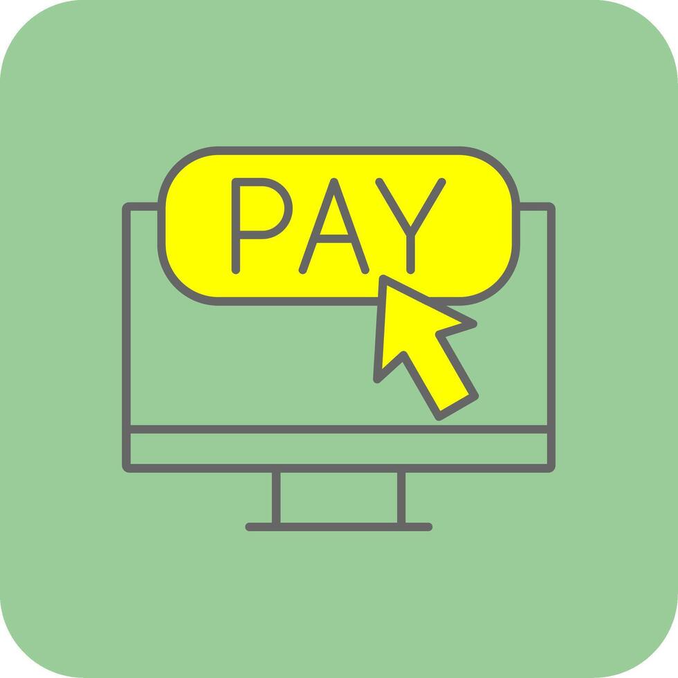 Online Payment Filled Yellow Icon vector