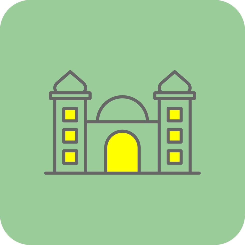 mezquita lleno amarillo icono vector