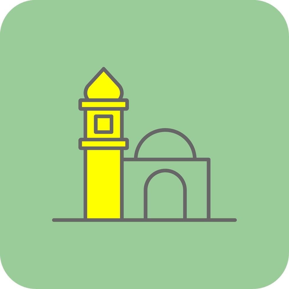 Mosque Filled Yellow Icon vector