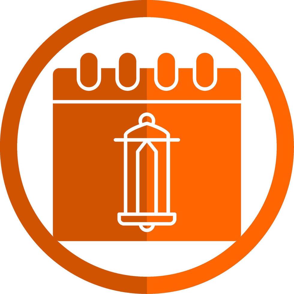 Calendar Glyph Orange Circle Icon vector