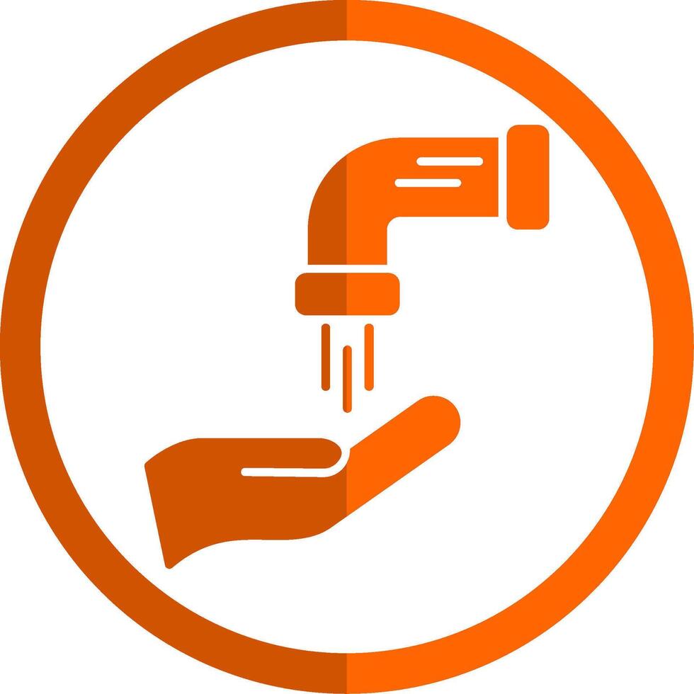 Wudhu Glyph Orange Circle Icon vector