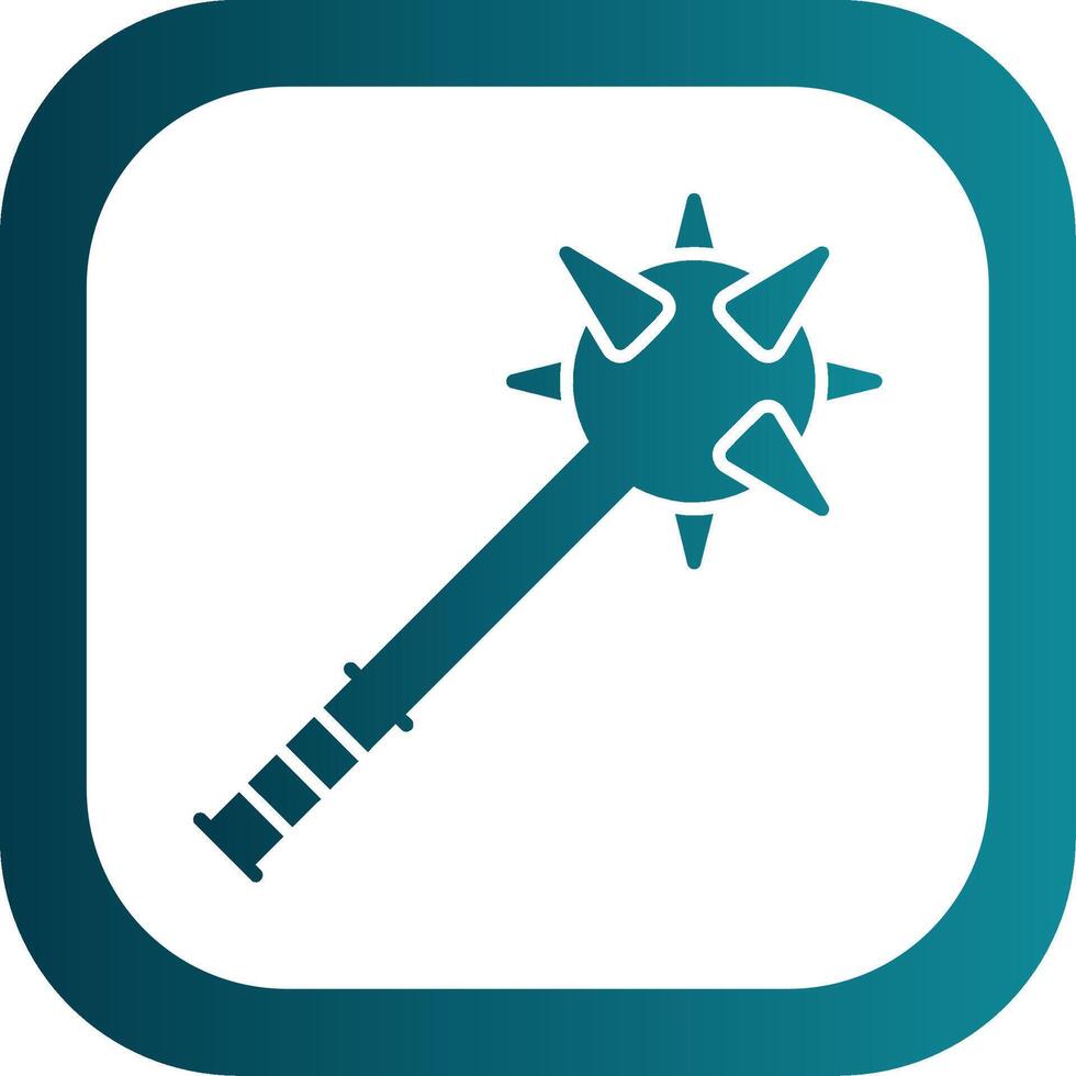 Mace Glyph Gradient Round Corner Icon vector