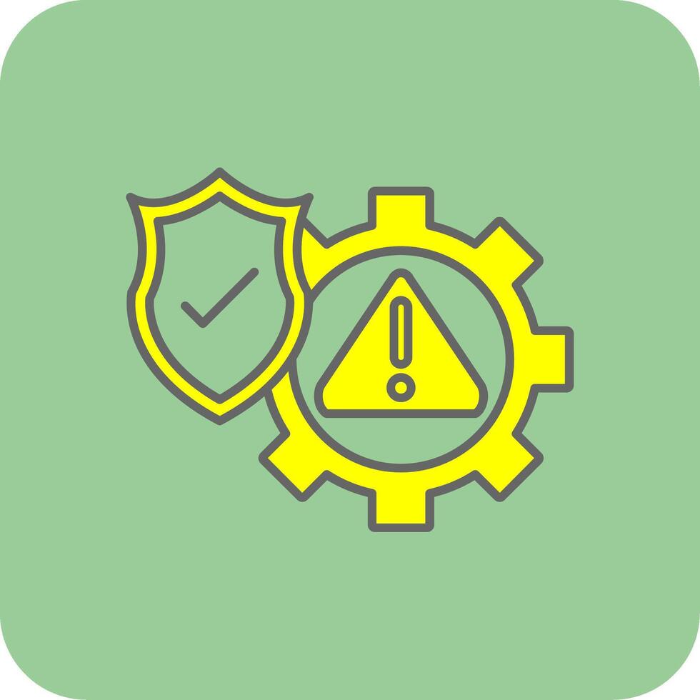 Risk Management Filled Yellow Icon vector