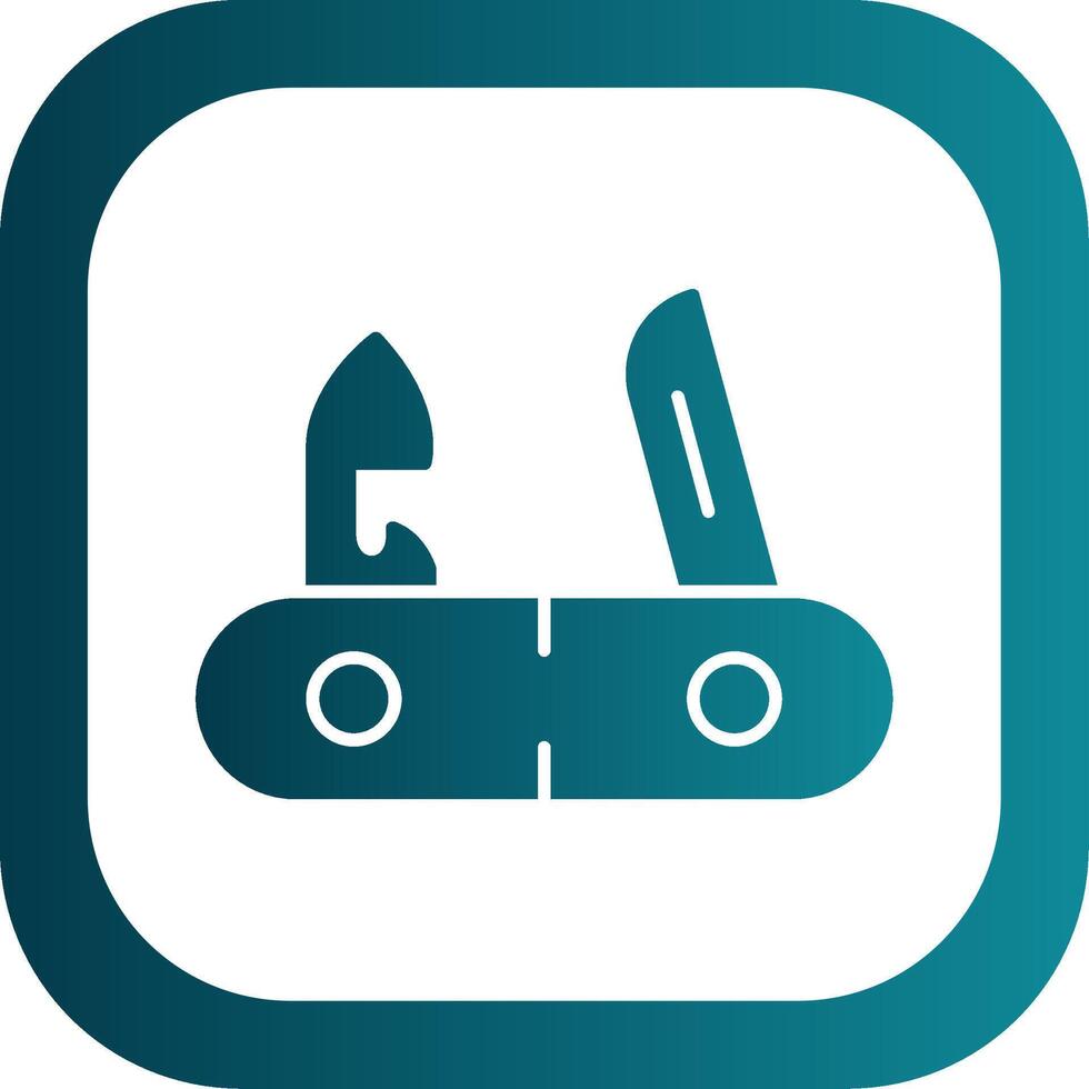 Swiss Knife Glyph Gradient Round Corner Icon vector