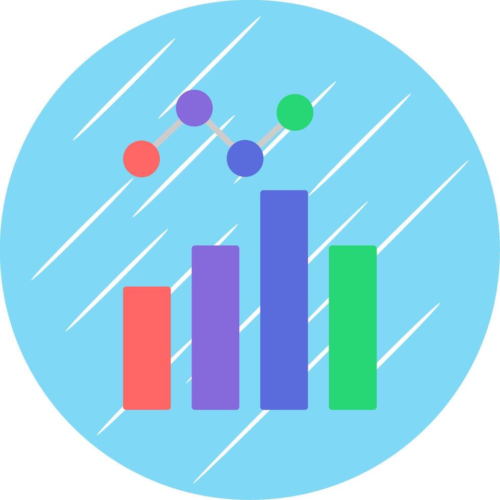 Data Analysis Flat Blue Circle Icon vector