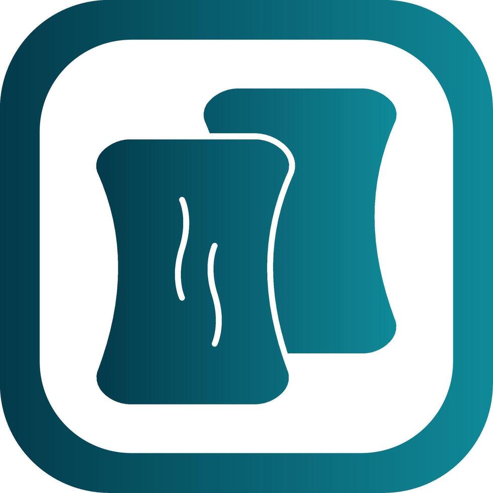 Sponge Glyph Gradient Round Corner Icon vector