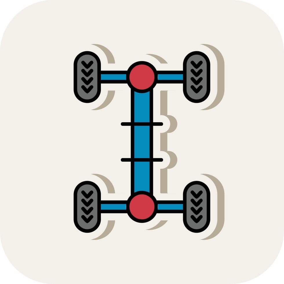 Chassis Line Filled White Shadow Icon vector