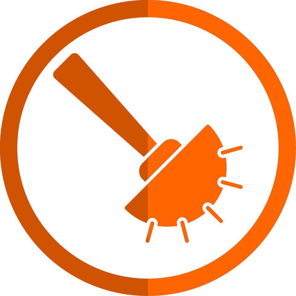 Toilet Brush Glyph Orange Circle Icon vector