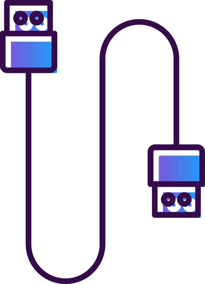 Cable Gradient Filled Icon vector