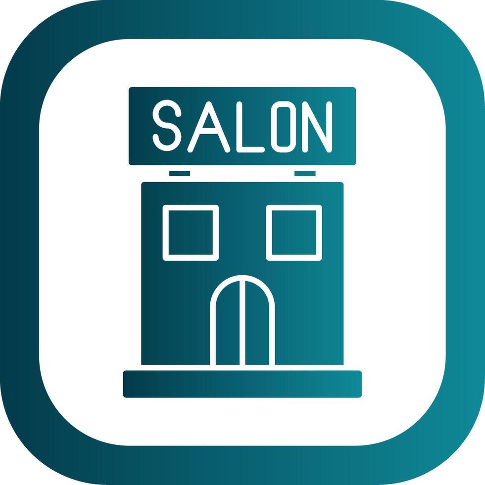 Salon Glyph Gradient Round Corner Icon vector