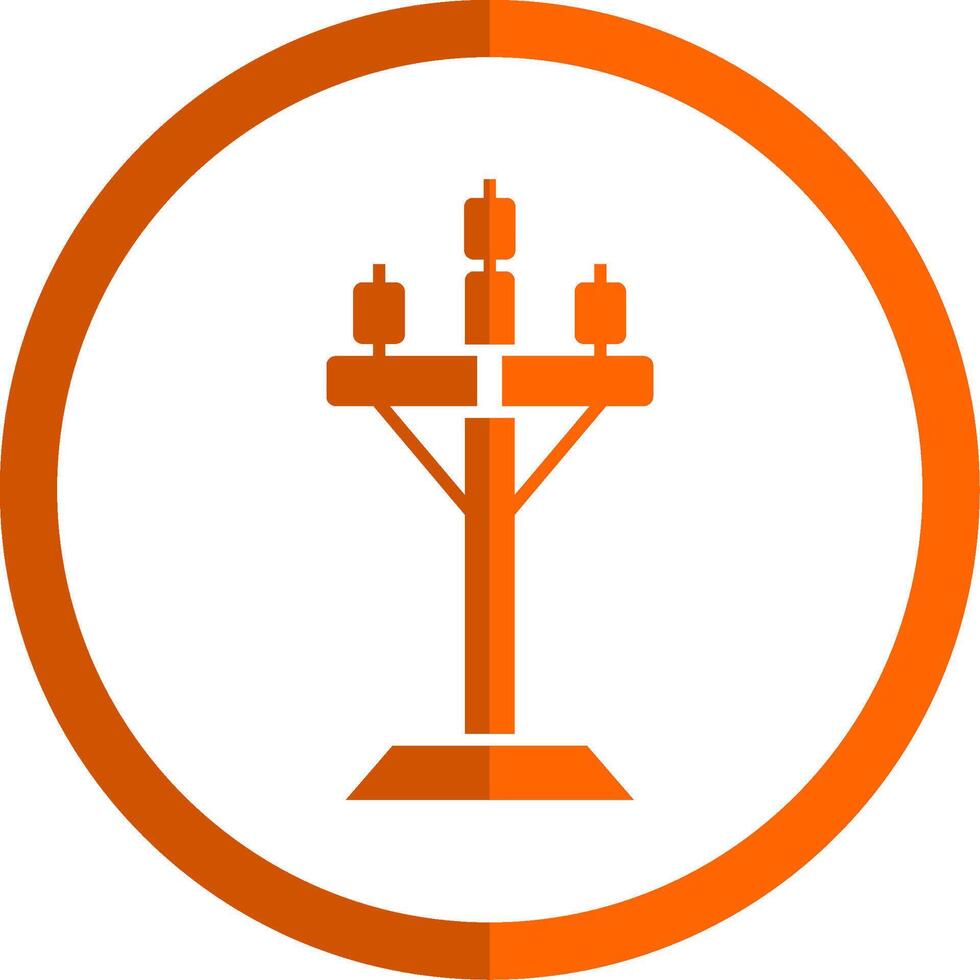 High Voltage Glyph Orange Circle Icon vector