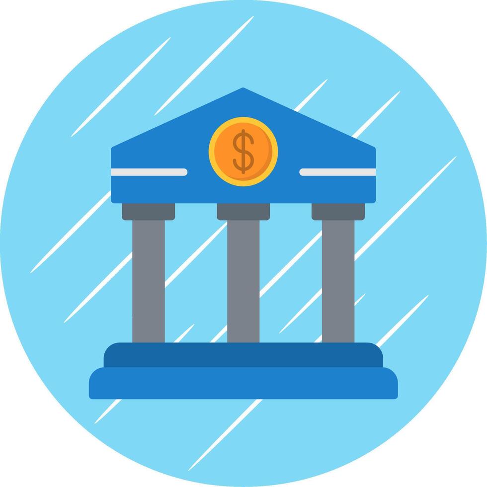 Bank Flat Blue Circle Icon vector