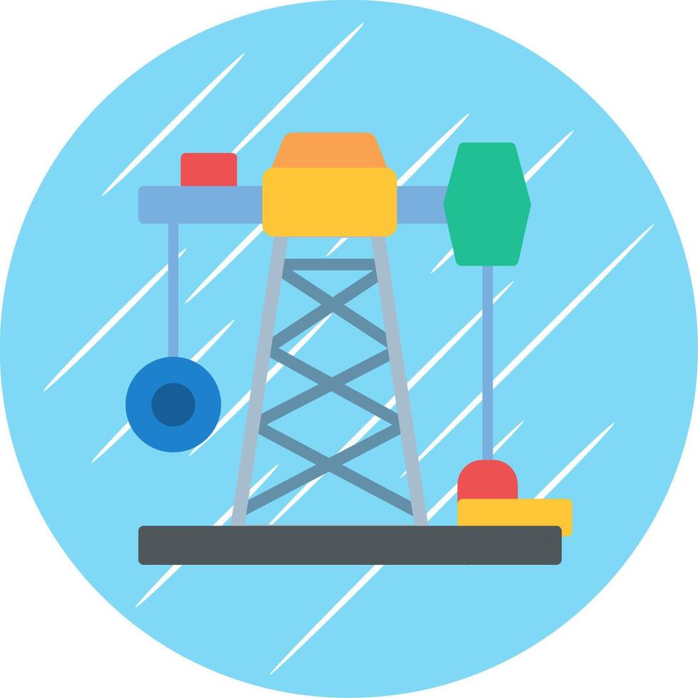 Oil Mining Flat Blue Circle Icon vector