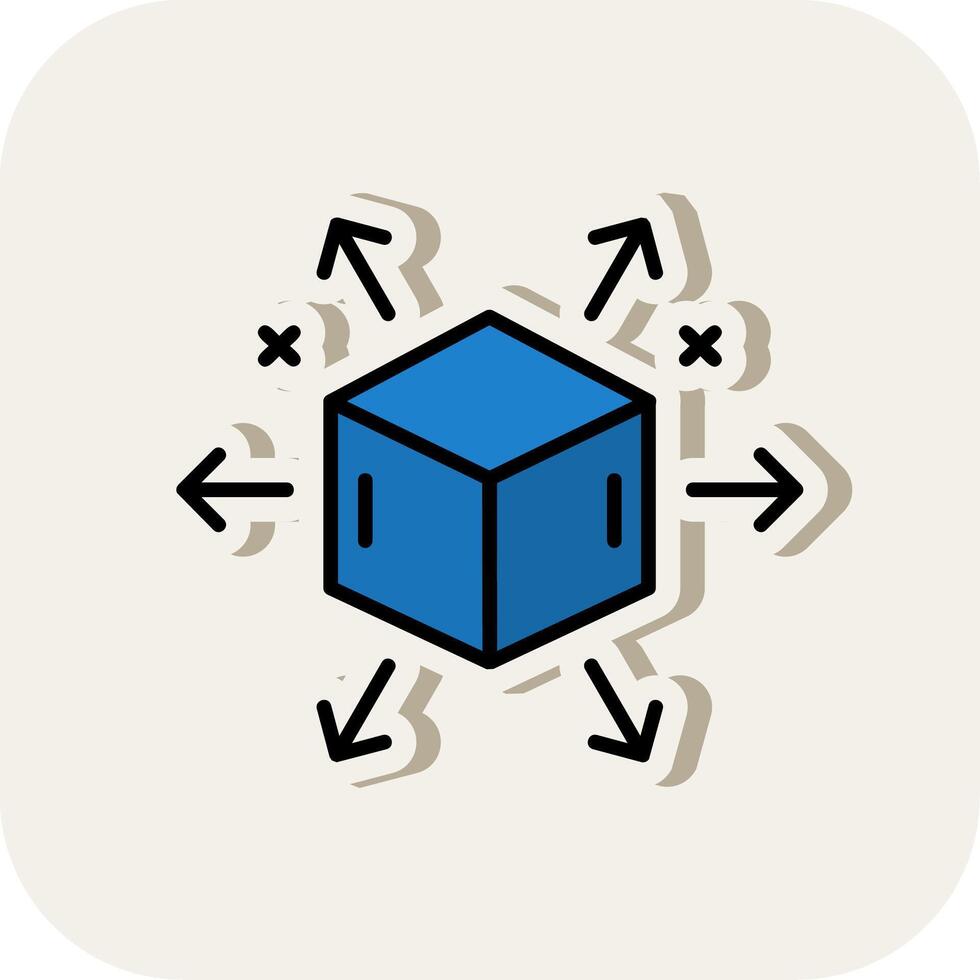 distribución línea lleno blanco sombra icono vector