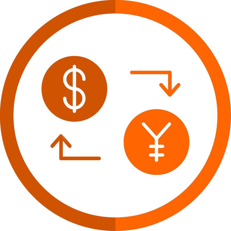 Exchange Glyph Orange Circle Icon vector