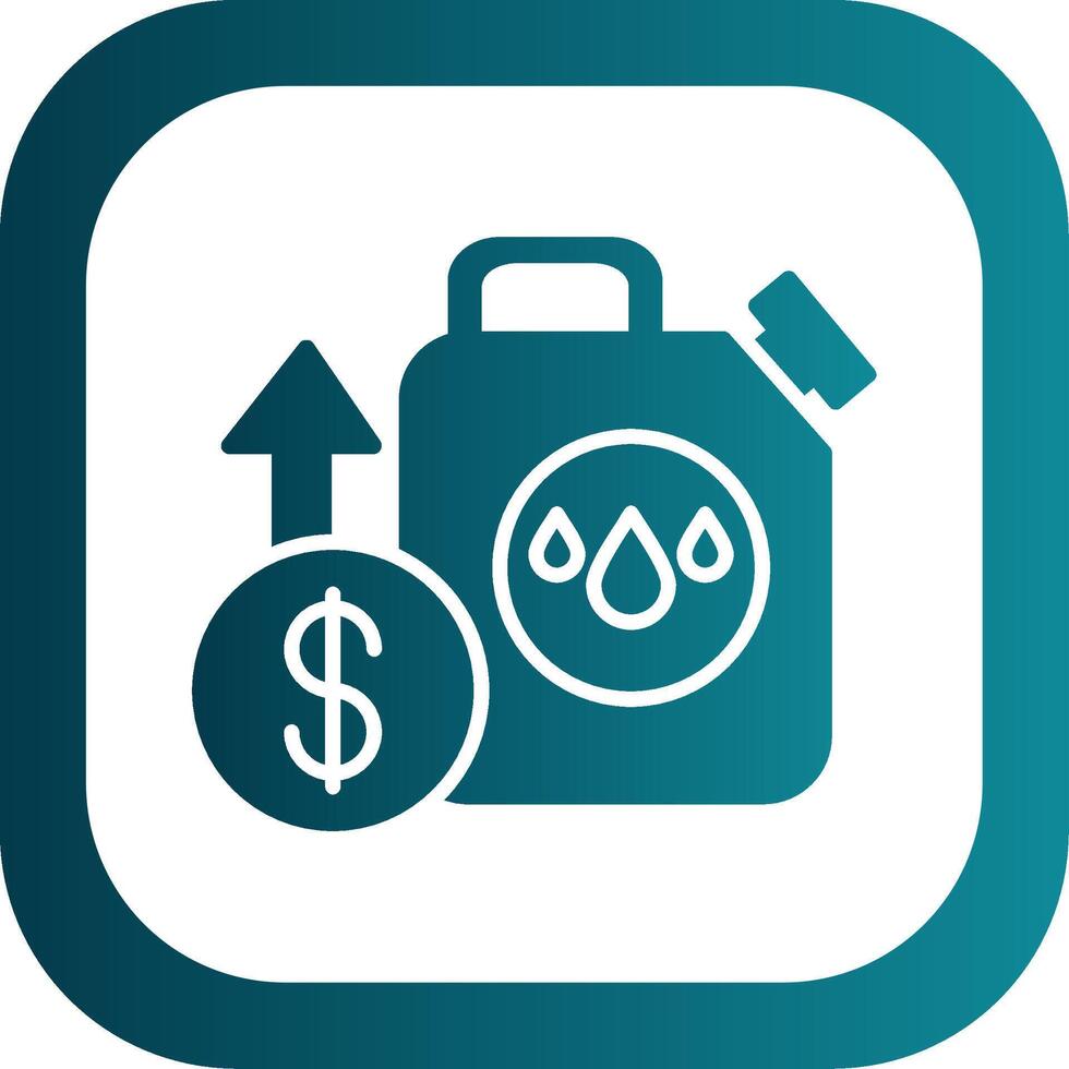 Oil Price Glyph Gradient Round Corner Icon vector