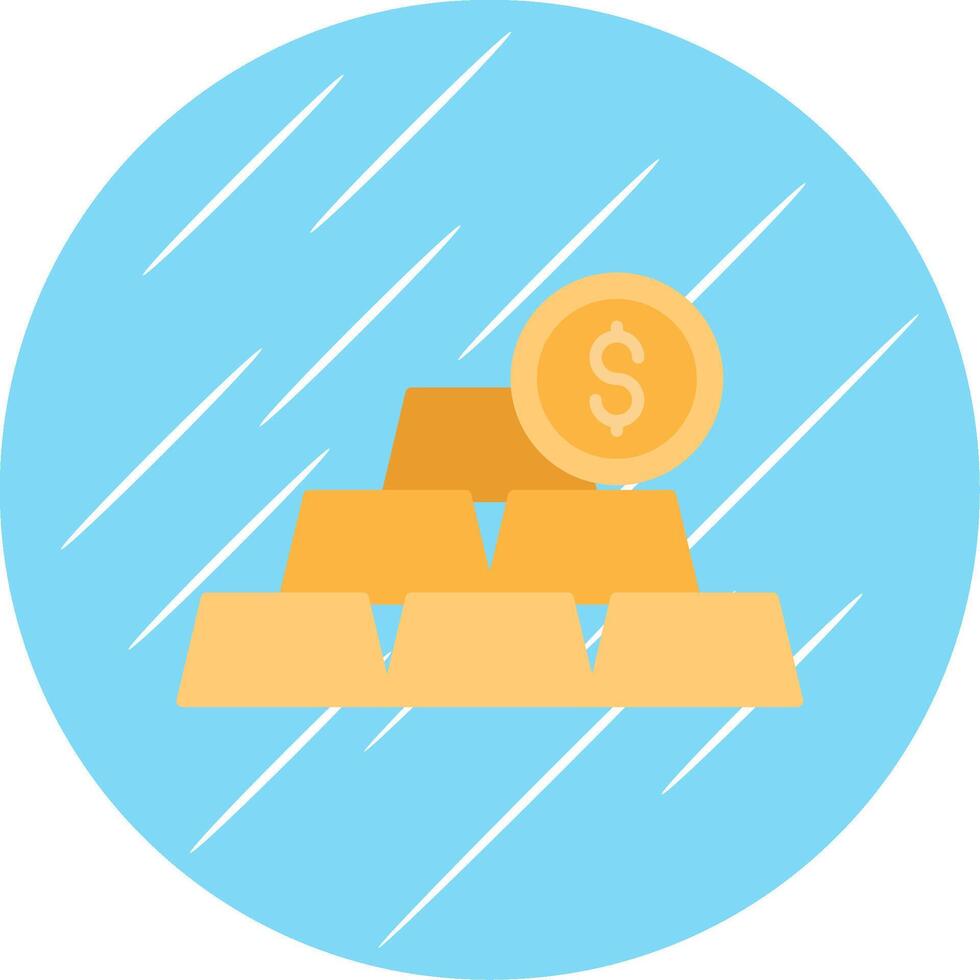 Ingots Flat Blue Circle Icon vector