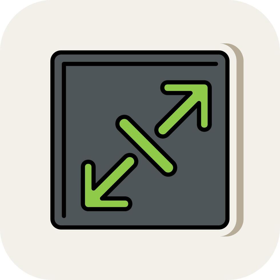 Expand Line Filled White Shadow Icon vector