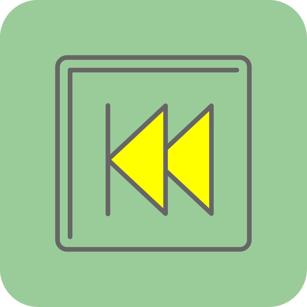 Backward Filled Yellow Icon vector