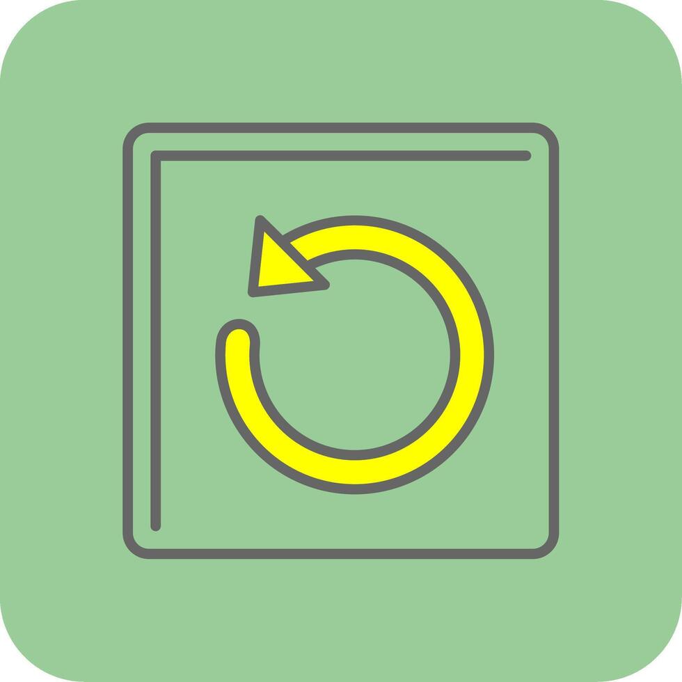 Undo Filled Yellow Icon vector
