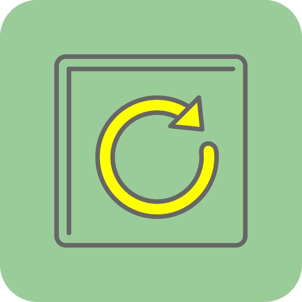 Redo Filled Yellow Icon vector
