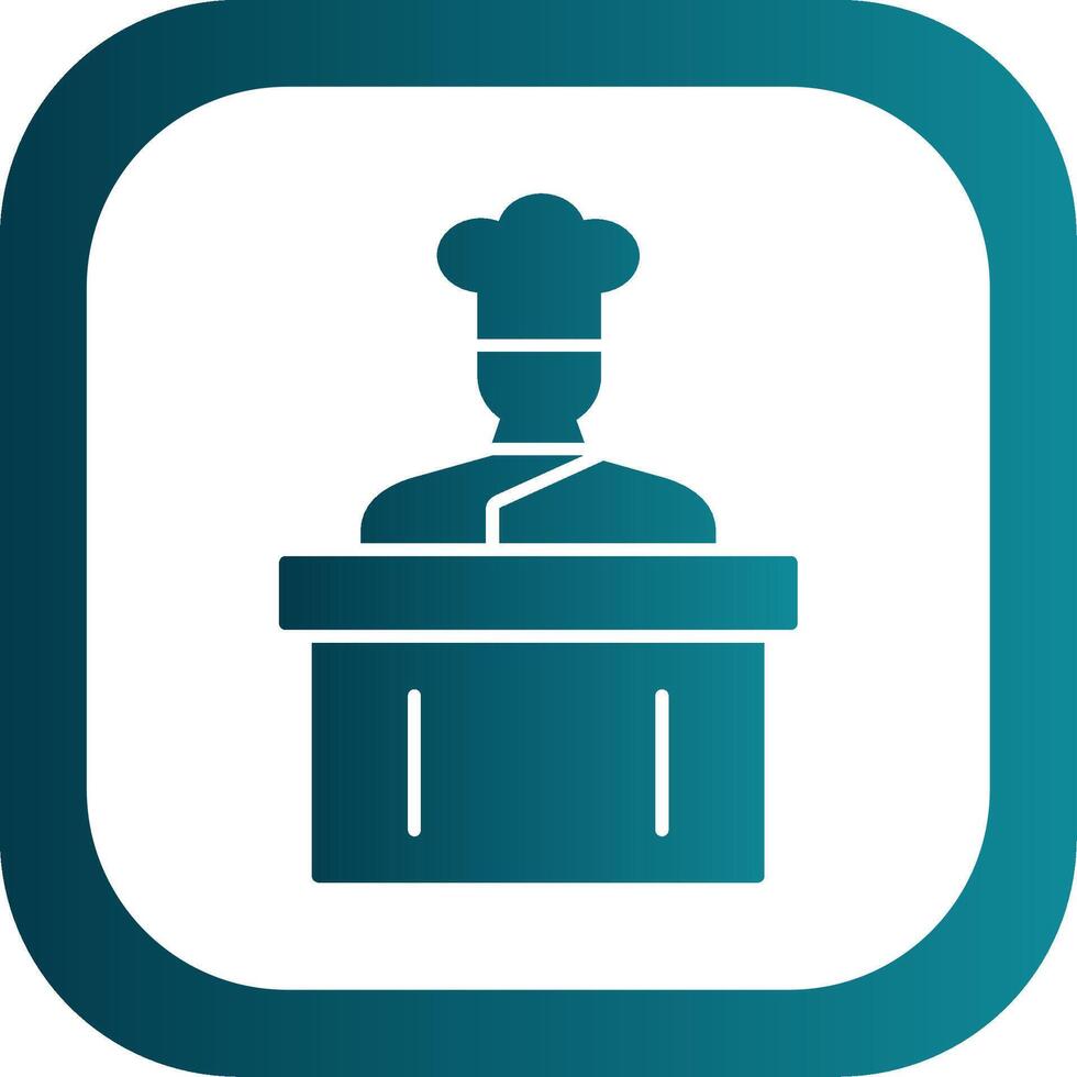 Cooking Show Glyph Gradient Round Corner Icon vector