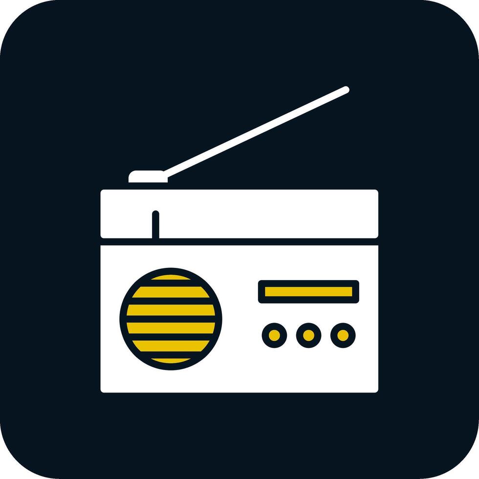 icono de dos colores de glifo de radio vector