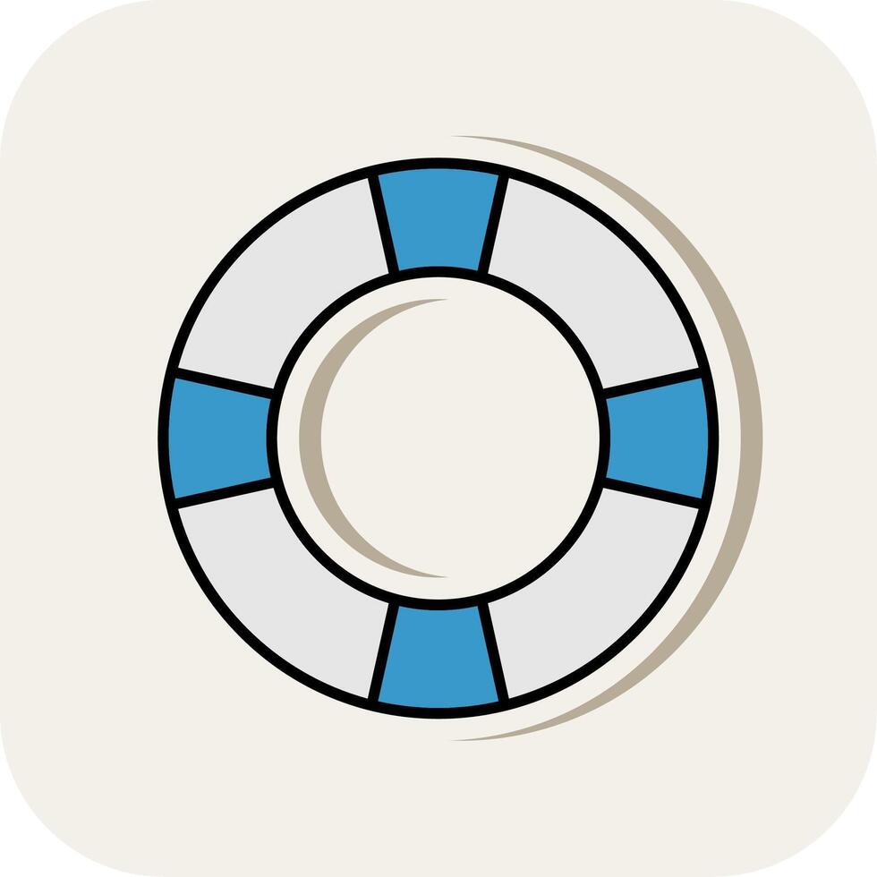 Life Saver Line Filled White Shadow Icon vector