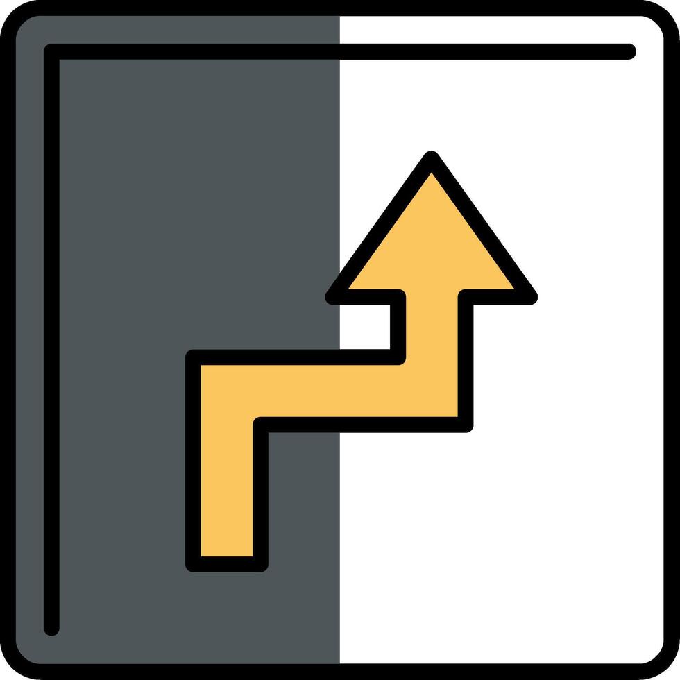 zigzag flecha lleno medio cortar icono vector