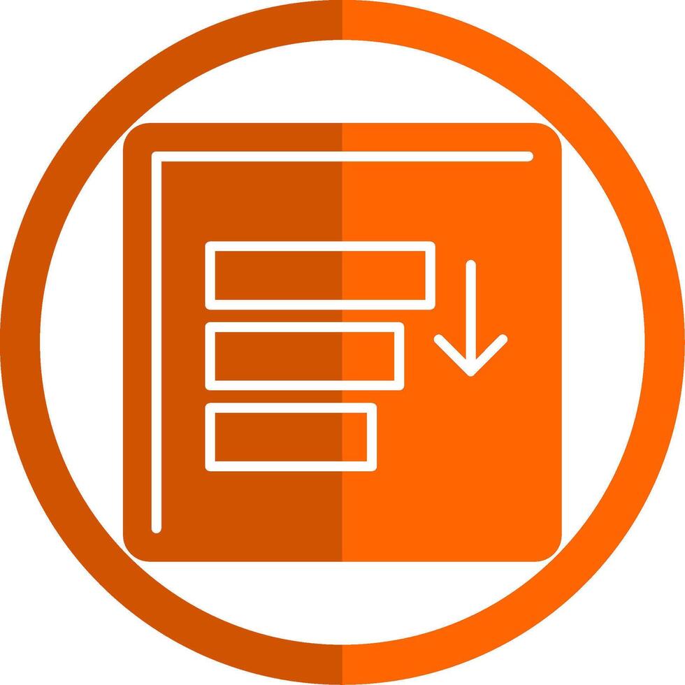 Sort Glyph Orange Circle Icon vector