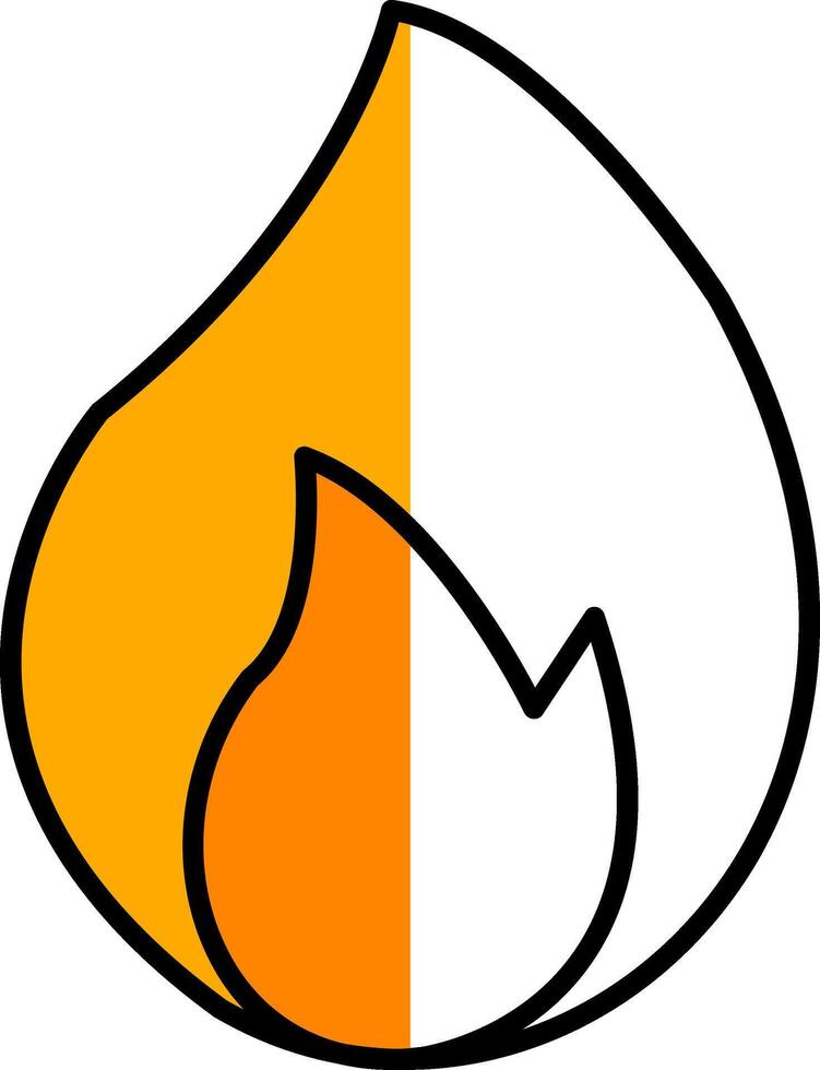 Burn Filled Half Cut Icon vector