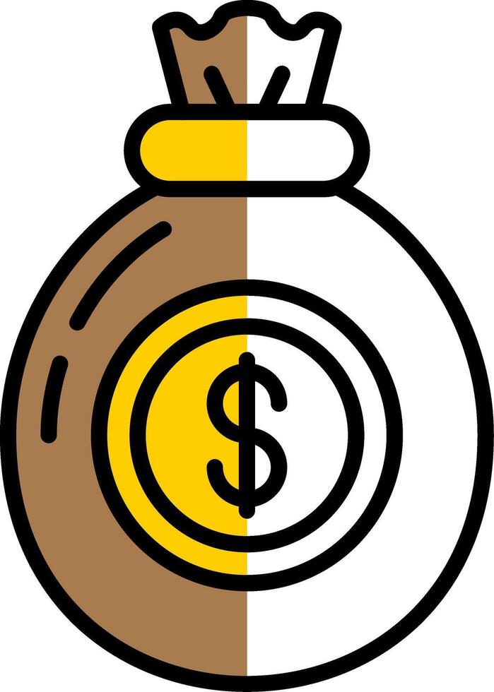 Money Bag Filled Half Cut Icon vector