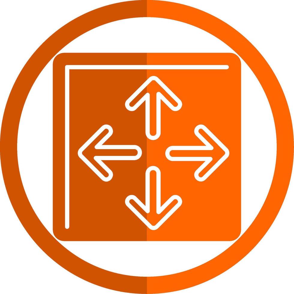 Maximize Glyph Orange Circle Icon vector