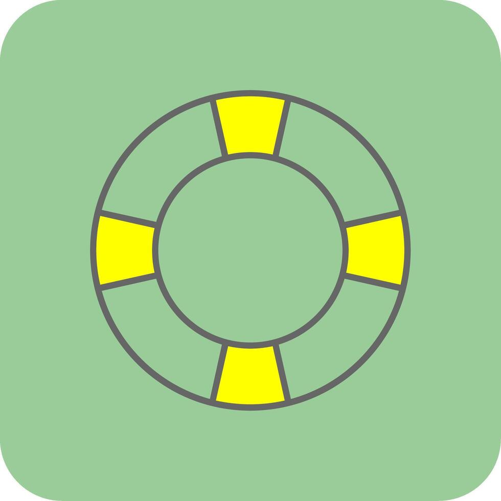 Life Saver Filled Yellow Icon vector