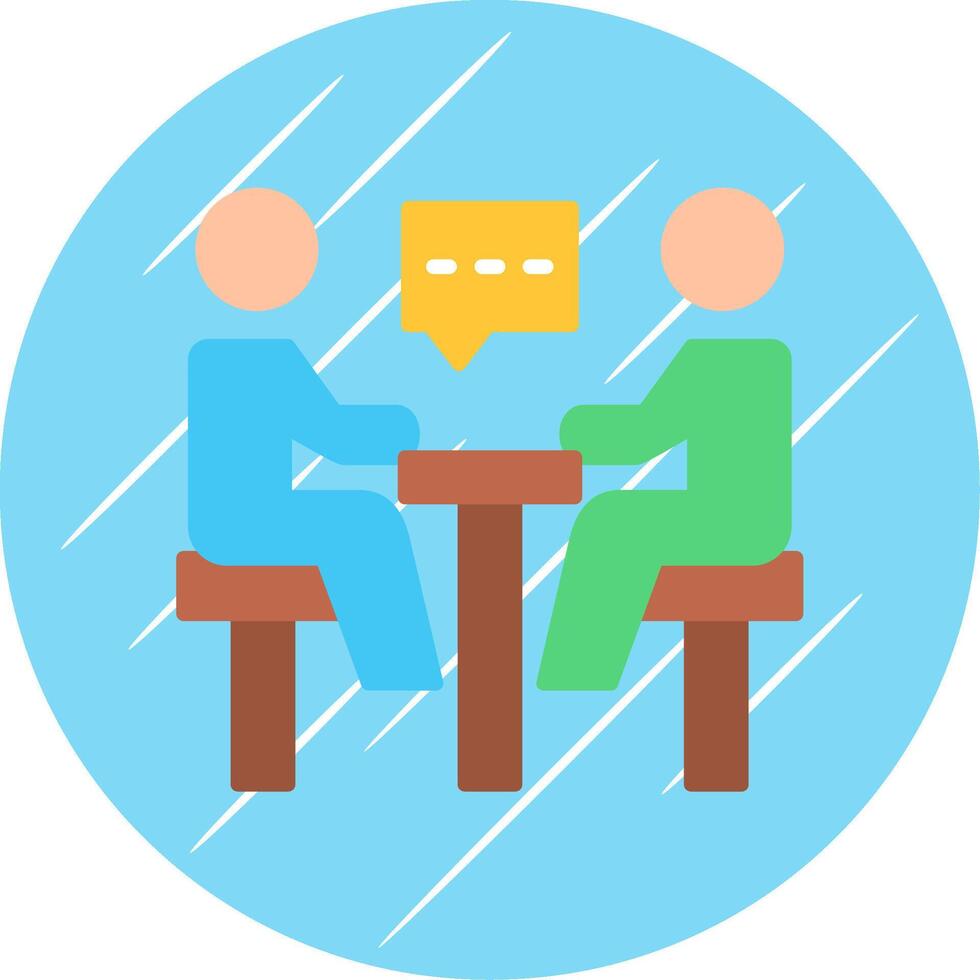 Meeting Flat Blue Circle Icon vector
