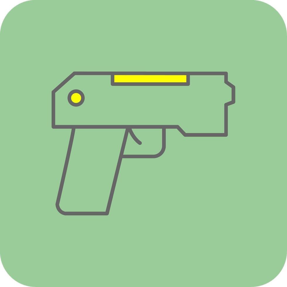 pistola lleno amarillo icono vector