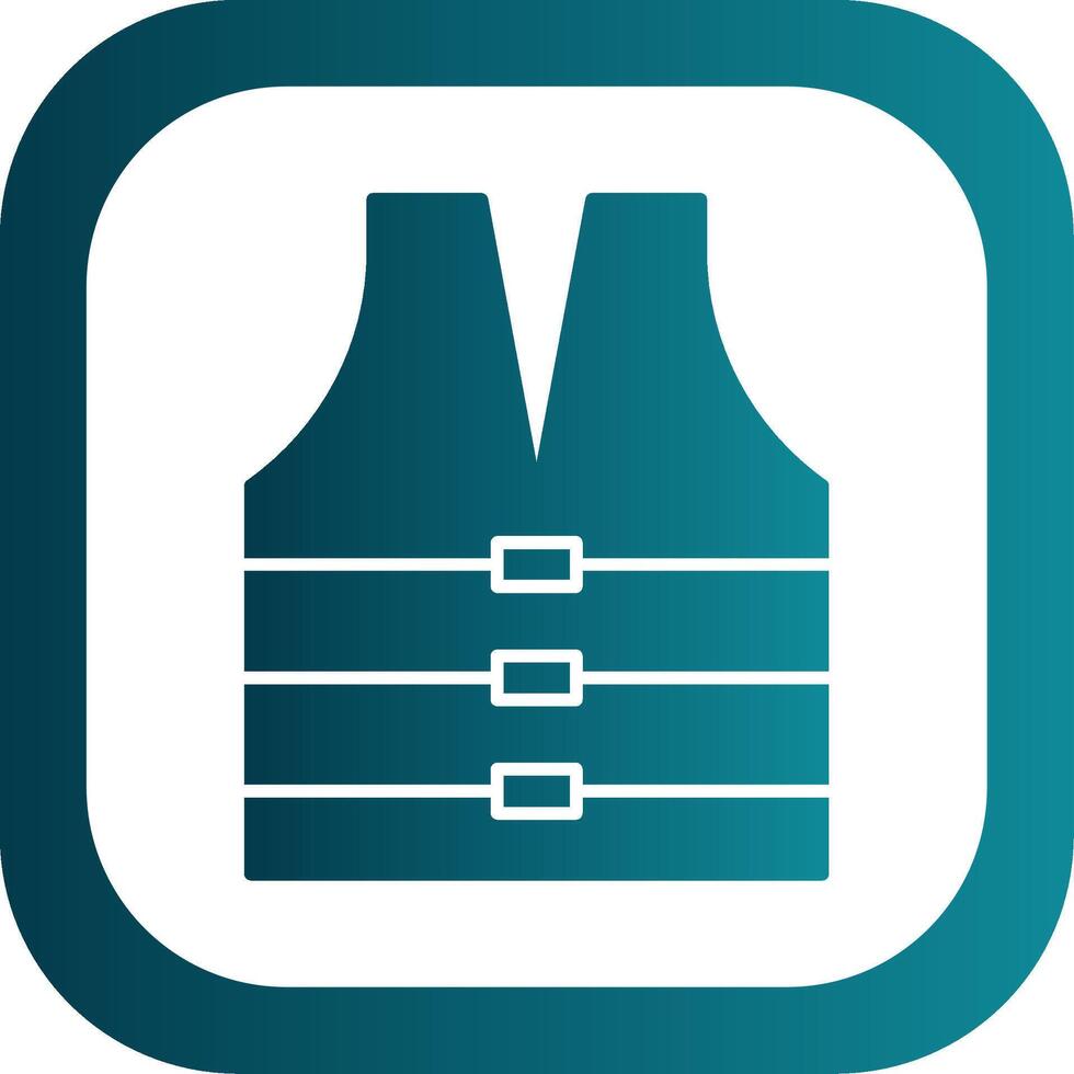 Life Jacket Glyph Gradient Round Corner Icon vector