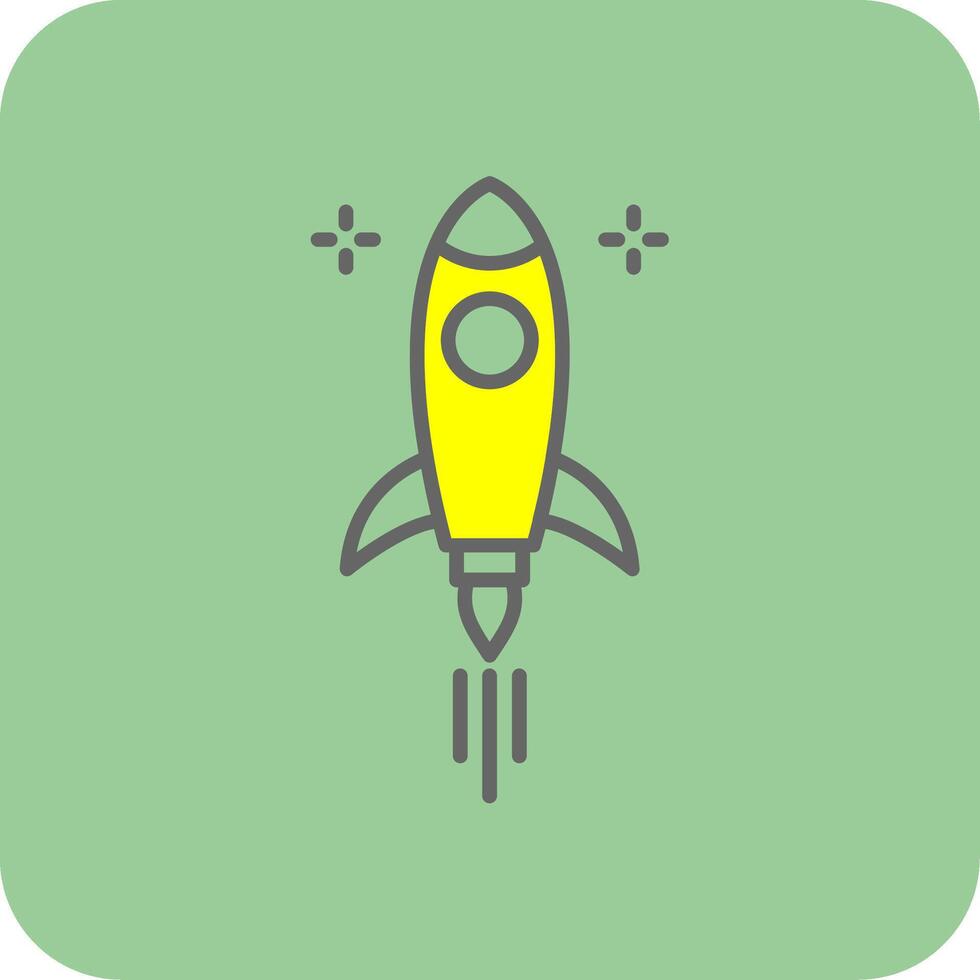 Rocket Filled Yellow Icon vector