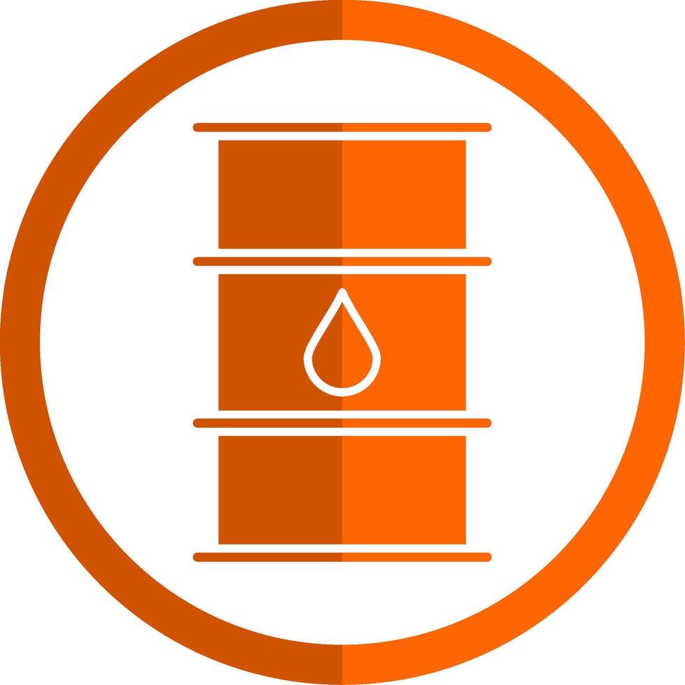 Oil Barrel Glyph Orange Circle Icon vector