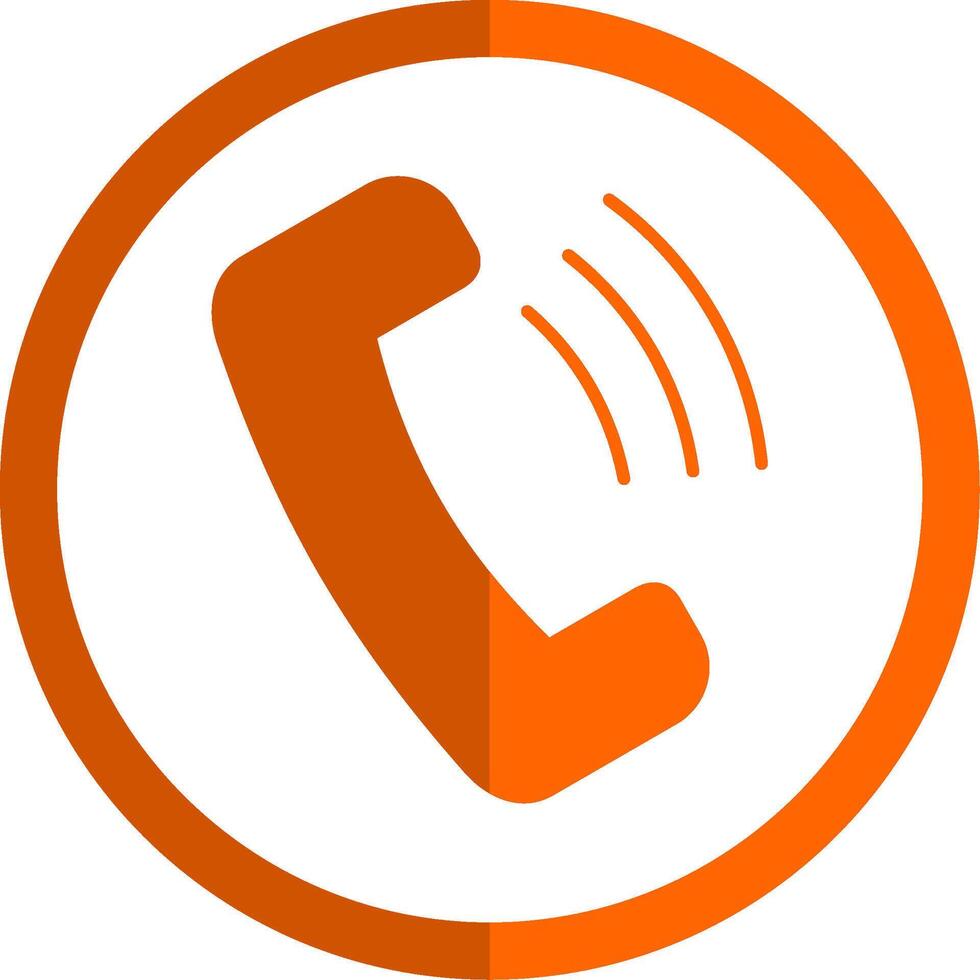 Phone Call Glyph Orange Circle Icon vector
