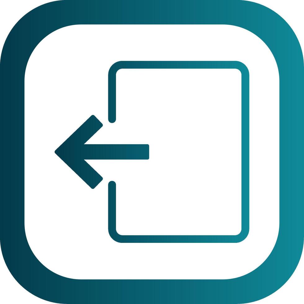 Exit Door Glyph Gradient Round Corner Icon vector
