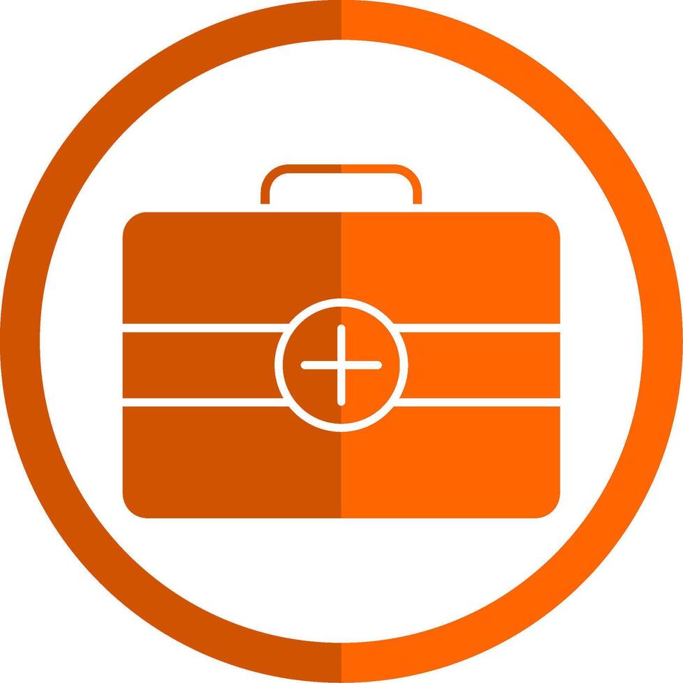 First Aid kit Glyph Orange Circle Icon vector