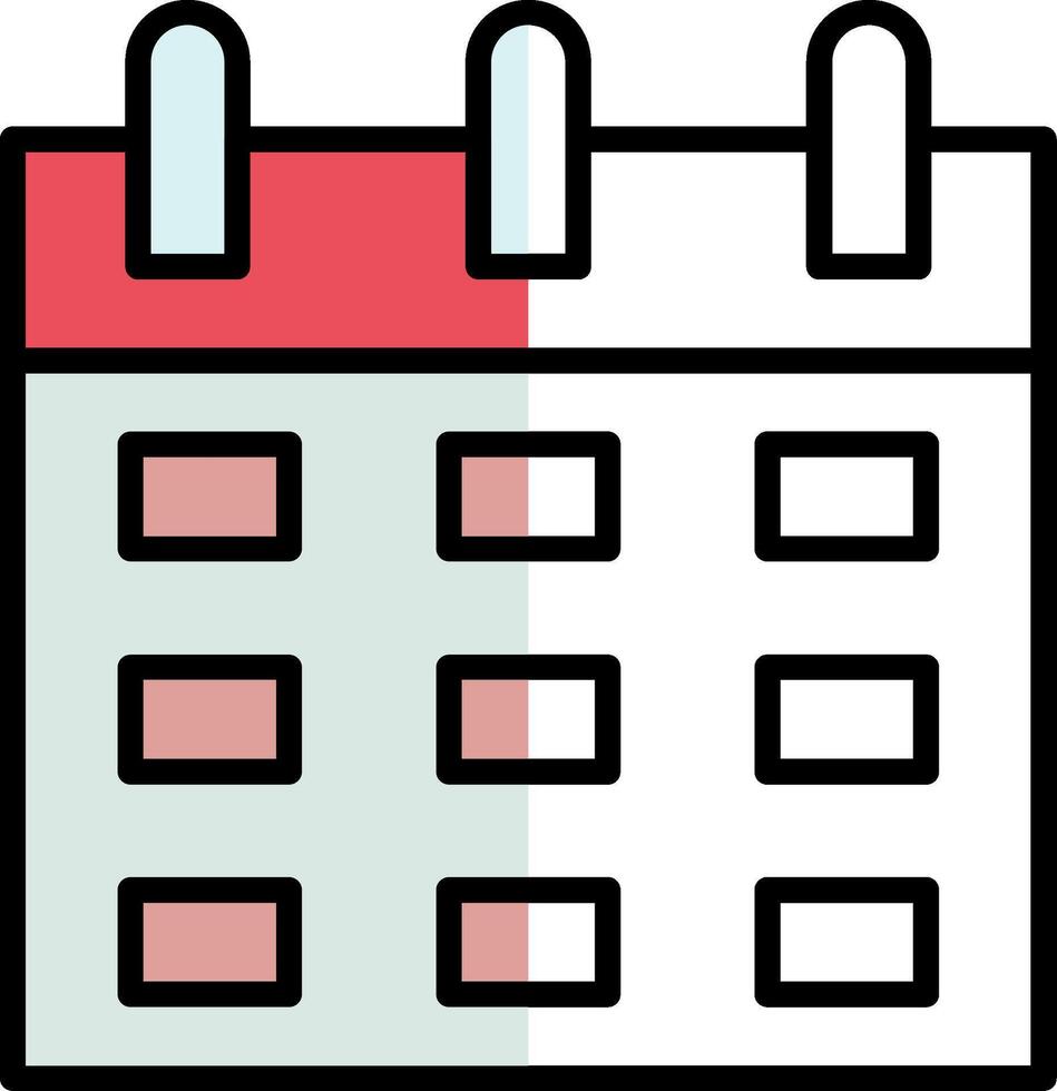 Calendar Filled Half Cut Icon vector